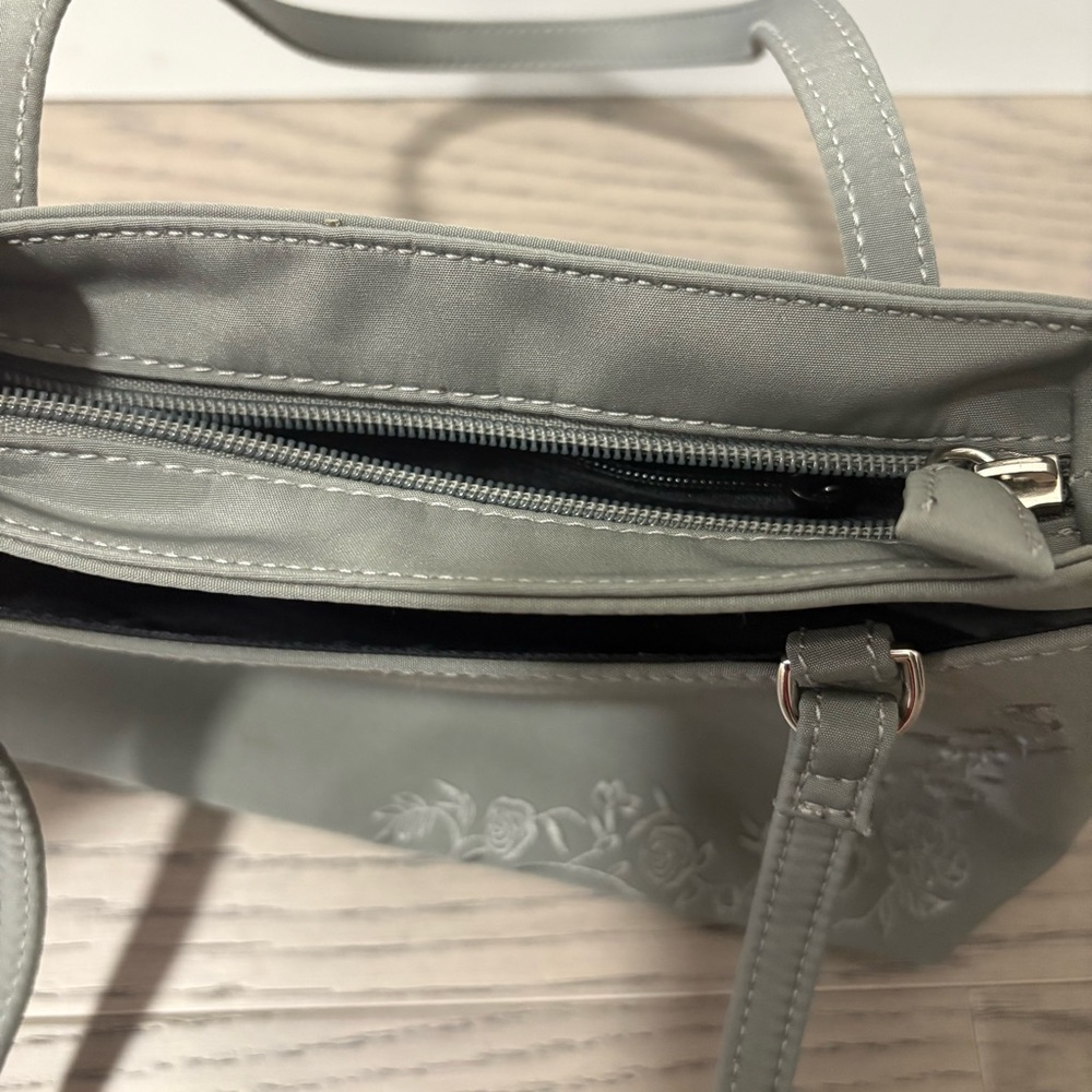 Liz Claiborne Villager Y2K Grey Embroidered Handbag‎ Women's Mini Shoulder Bag - Picture 6 of 16